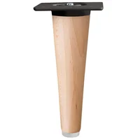 Pata madera cónica 150 mm laca natural recta