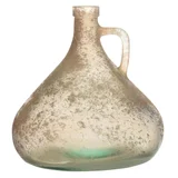 Jarrón de vidrio 17.5 cm marrón con asa
