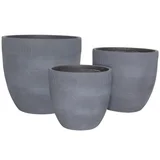 Set de 3 macetas Viena de arcilla gris