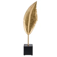Pluma decorativa dorada 50 cm