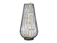 Portavela Tealight 37 cm negro y dorado
