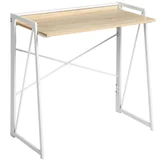 Escritorio simple Gamila de metal y PVC oak