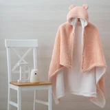 Manta Sherpa Kids de poliéster rosa 127 x 101 cm con capucha