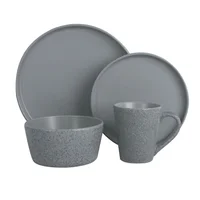Juego de vajilla Mármol 16 piezas gris