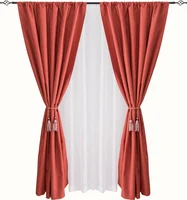 Pack de cortina de tela y velo sun out 220 x 140 cm terracota