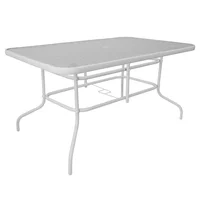 Mesa de exterior de vidrio templado blanca