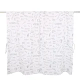 Pack de 2 cortinas de tela Cocina Coffee 85 x 130 cm blanco y negro