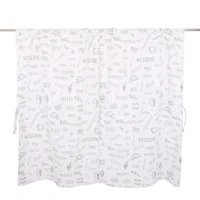Pack de 2 cortinas de tela Cocina Coffee 85 x 130 cm blanco y negro