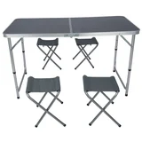 Juego de comedor exterior plegable con mesa y 4 bancos