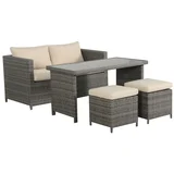 Juego de comedor exterior Niza 4 piezas beige