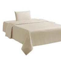 Juego de sábanas de poliéster beige 1 plaza