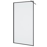 Mampara de baño al piso fija borde negro 100 x 195 cm