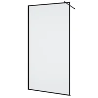 Mampara de baño al piso fija borde negro 100 x 195 cm