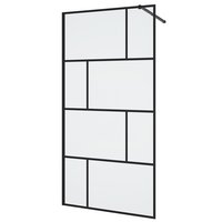 Mampara de baño al piso fija Frame negra 195 x 130 cm