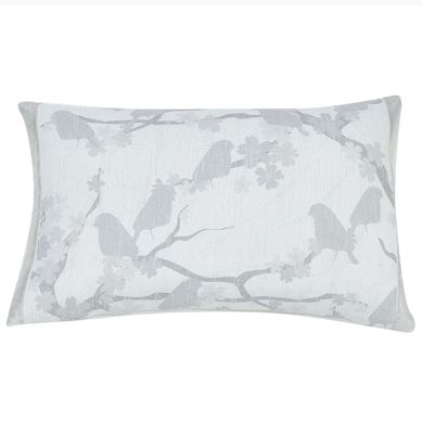 Almohadn decorativo Classic flora 40 x 60 cm gris y blanco