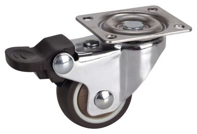 Rueda para mueble de TPE con Freno 10-38 mm 30 kg