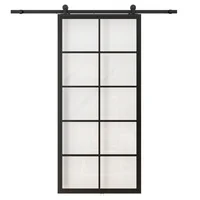 Puerta granero vidriada negra