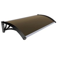 Alero de policarbonato hoja doble 115 x 80 cm gris