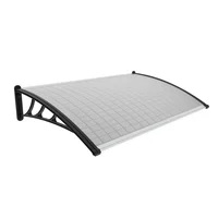 Alero de policarbonato 125 x 80 cm negro