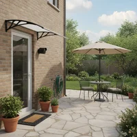 Alero de policarbonato 125 x 80 cm negro