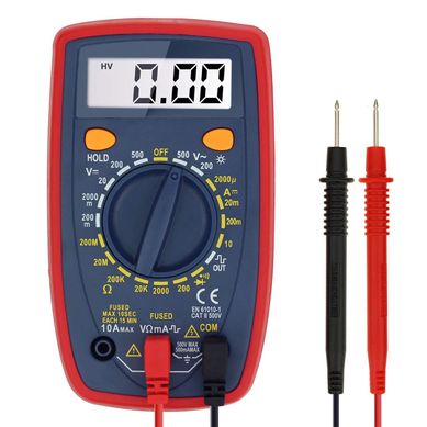 T�ster multimetro manual DT33D rojo y negro