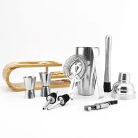 Kit de 10 utensilios de coctelería con soporte