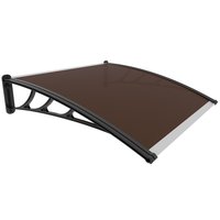 Alero de policarbonato hoja doble 100 x 105 cm café