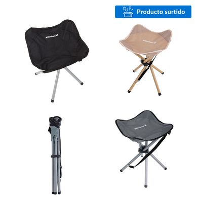 Banqueta de camping con 4 patas multicolor 