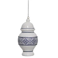 Pack de 2 adornos navideños Bote blanco y azul