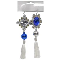 Pack de 2 adornos navideños Joya azul y plateado