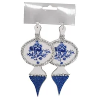 Pack de 2 adornos navideños blanco y azul