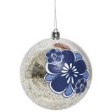 Esfera Flor plateado y azul 10 cm