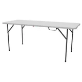 Mesa de exterior plegable tipo maleta de HDPE blanca 180 cm