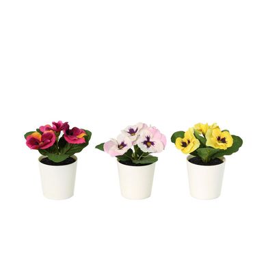 3 plantas artificiales con flor 12 cm