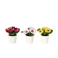 3 plantas artificiales con flor 12 cm