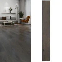 Piso vinílico maderado SPC 4 mm Midnight Oak gris mate 2.5 m2