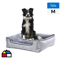 Cama para perro beige/gris poliéster 75 x 68 cm