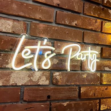 Cartel LED de nen Let's Party
