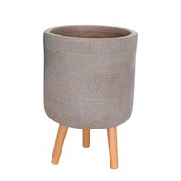 Maceta redonda Elisa beige 30 x 46 cm