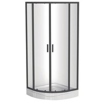 Mampara con receptaculo 205 x 90 cm 6 mm negra