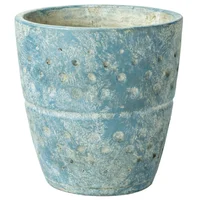 Maceta azul multicolor de cerámica 13.5 x 13.5 x 14 cm