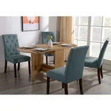 Mesa de comedor Dora rectangular de madera plegable natural