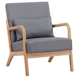 Sillón individual Bodo gris y madera