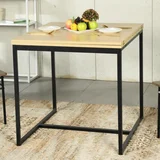 Mesa de comedor Daphne rectangular de madera y acero extensible negro y natural