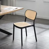 Silla de comedor Luv negra y beige