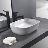 Lavamanos cerámica oval mate blanco