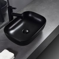 Lavamanos cerámica oval mate negro