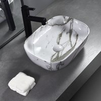 Lavamanos cerámica oval mármol