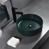 Lavamanos cerámica circular mate verde