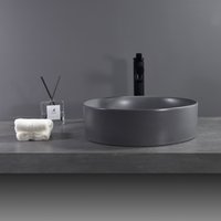 Lavamanos cerámica circular mate gris
